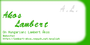 akos lambert business card